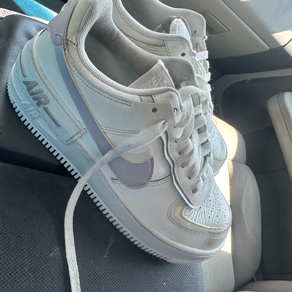 Stylish Women's Gray and Blue Sneakers